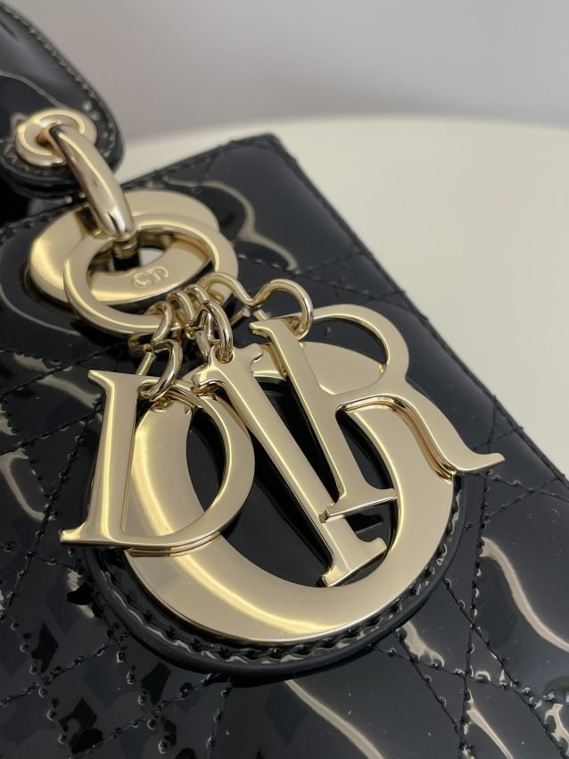 Replica Lady Dior Mini Black Patent - Image 9