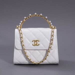 CHANEL 23B Pearl White Handle Bag