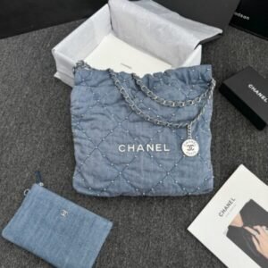CHANEL 22 Small Handbag Denim