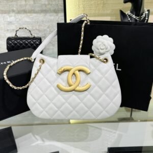 CHANEL 24c Round Shoulder Bag White