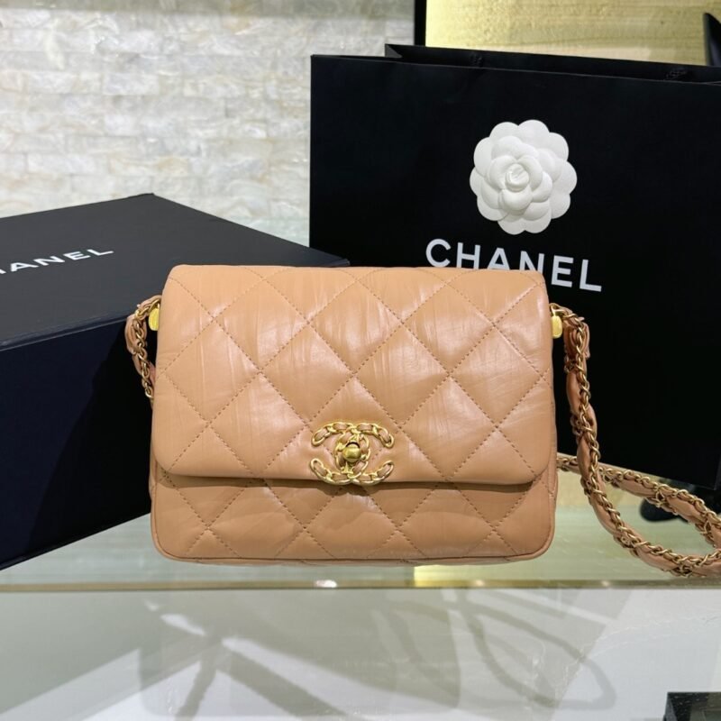 CHANEL 19 Mini Flap Caramel Bag
