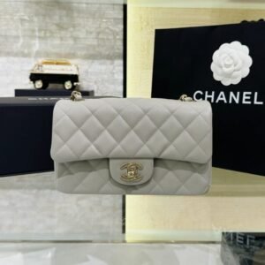 CHANEL Classic Flap 20cm Gray