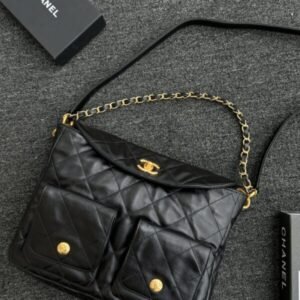 CHANEL 24p Postman Bag Small Black