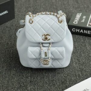 CHANEL 23A Backpack Small Light Blue