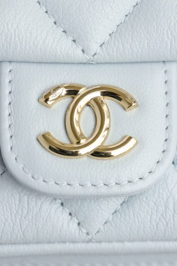 CHANEL 23A Backpack Small Light Blue - Image 4