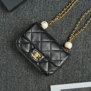 CHANEL CF Double Pearl Black