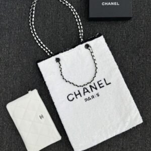 CHANEL Sequin Shoulder Bag White